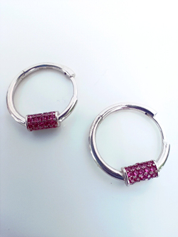 Серьги конго Эстерелла, серебро 925*, родирование, фианит/Ф