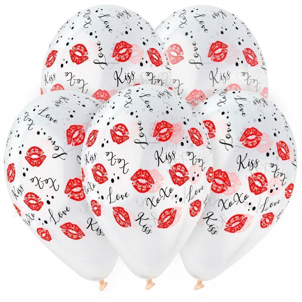 Набор шаров И 14 Поцелуи, 5 ст, 2 цв.,Прозрачный Кристалл/25 шт. / (Италия)