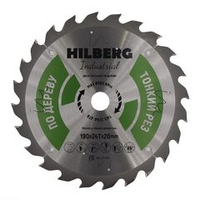 Диск пильный Hilberg Industrial Дерево тонкий рез 190*20*24Т HWT194