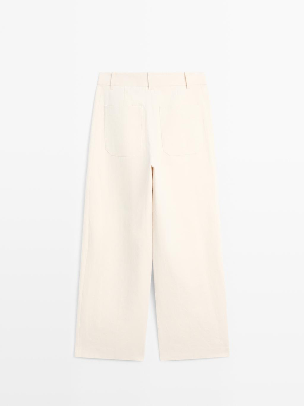 Massimo Dutti Брюки бочкообразного кроя из льна и хлопка, экрю