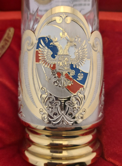 Подстаканник "Герб России с флагом Триколор"