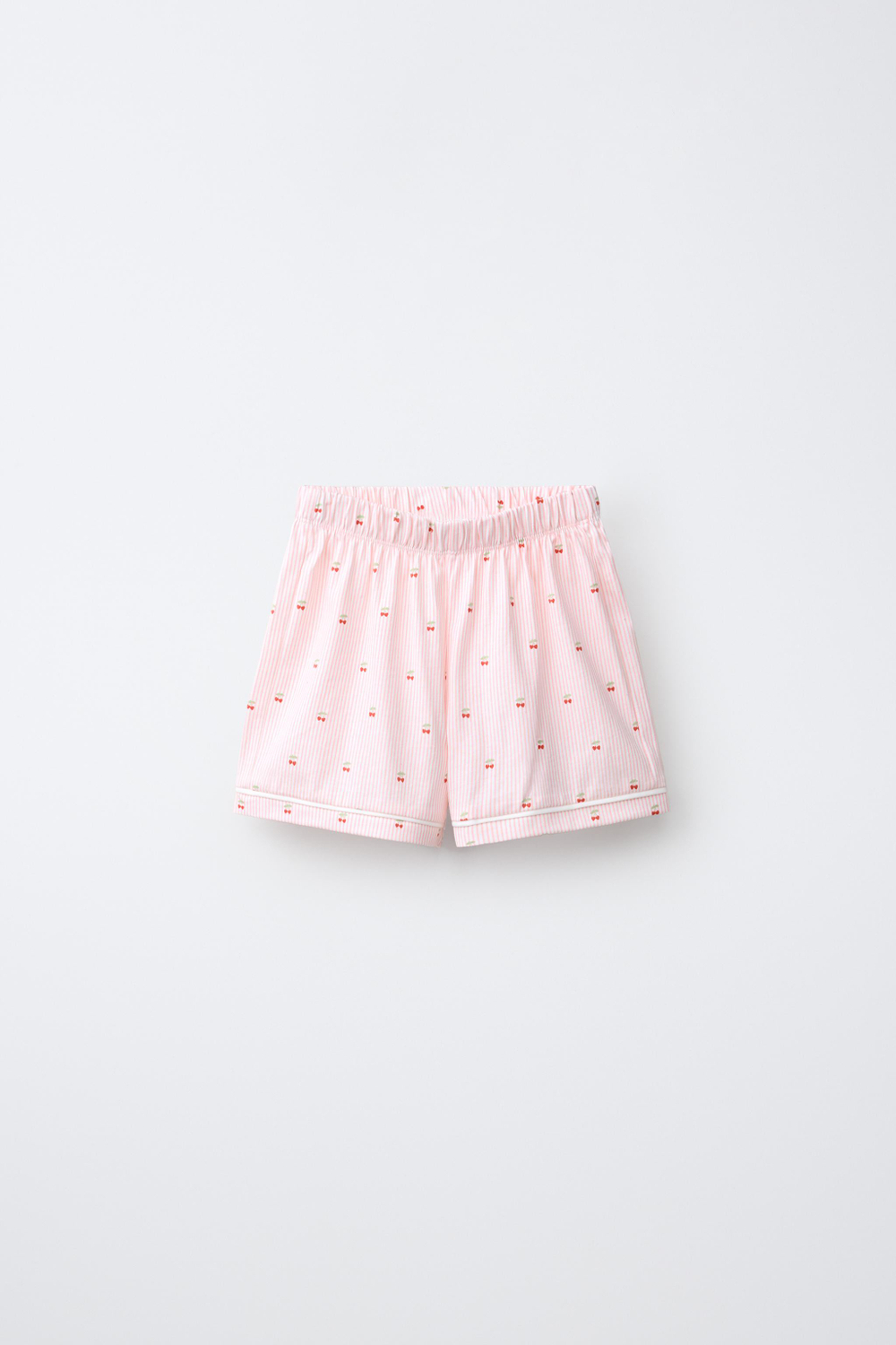 ZARA ПИЖАМА В ПОЛОСКУ И С ВИШНЯМИ, БЕЛЫЙ/КРАСНЫЙ