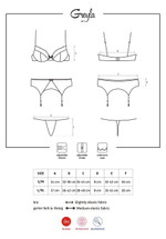 Комплект из 3-х предметов (лиф, стринги, пояс) Greyla Set SM (42-44) (Цвет: черный, серый)