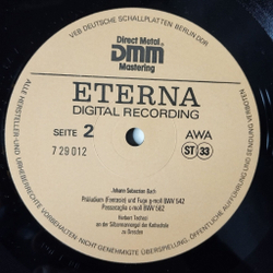 Винтажная виниловая пластинка LP J. S. Bach И. С. Бах Herbert Tachezi, BWV 565, 552, 542, 582 (ГДР 1989)