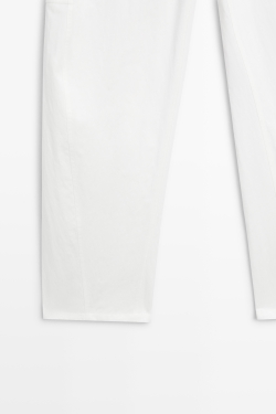 Massimo Dutti Хлопковые брюки карго, белый