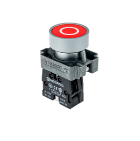 Кнопка плоская с маркировкой, красная, знак "О", 1NC,мет. MTB2-BAZ12432 арт.: 58168