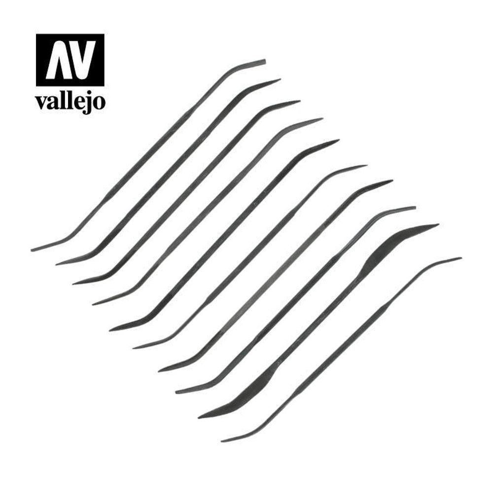 VALLEJO TOOLS: CURVED RIFFLER FILE SET (10)