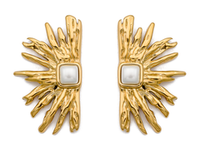 Серьги-гвоздики "Лучи" 39мм, сталь