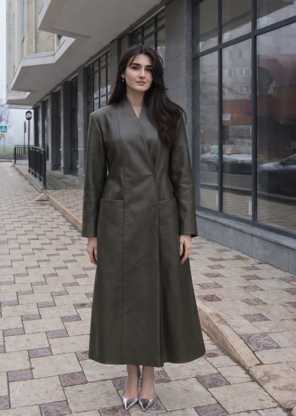 Пальто Тринити из кожи