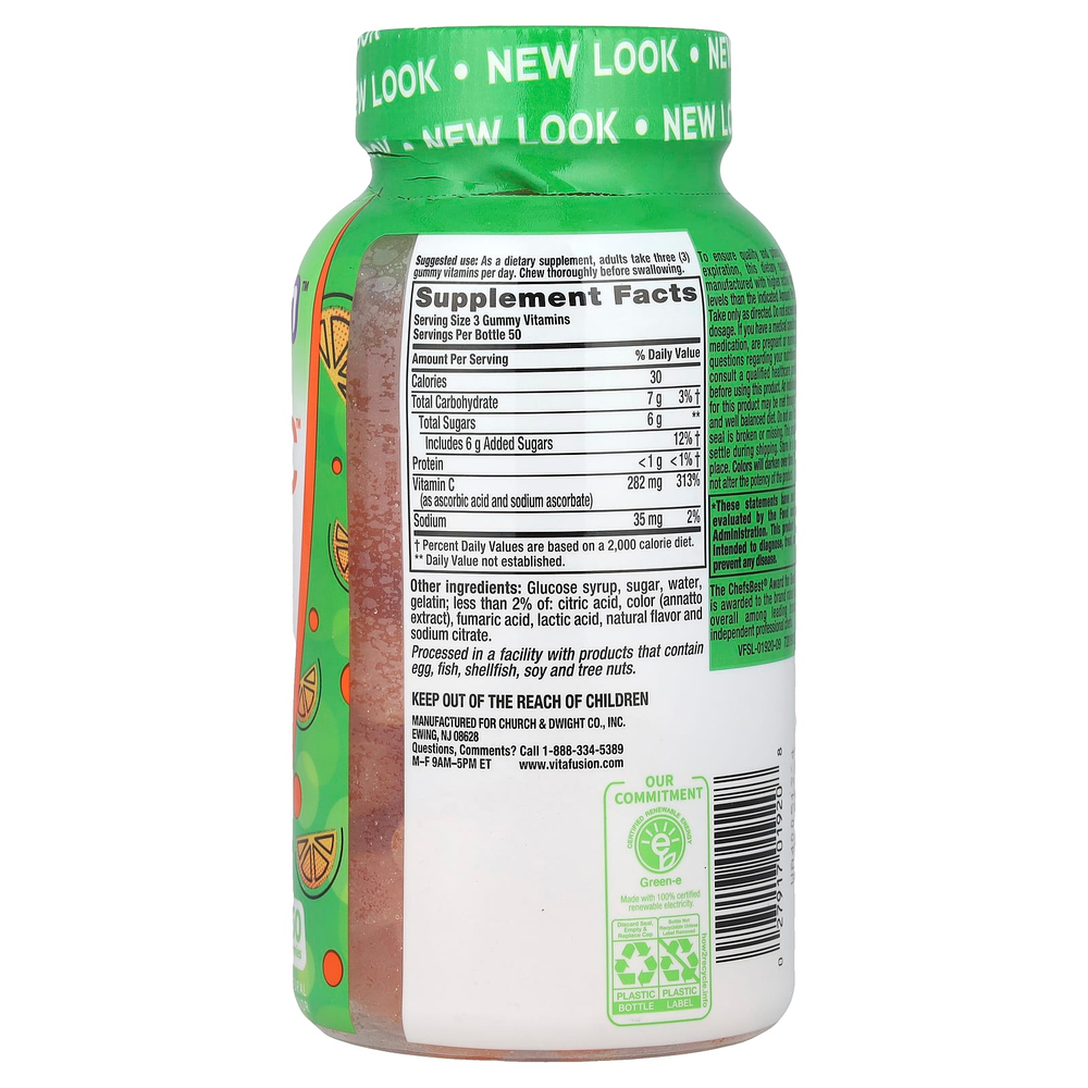 VitaFusion, Power C ™, жевательные мармеладки с витамином С высокой эффективности, натуральный апельсин, 150 жевательных таблеток