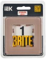 BRITE Рамка 1-местная РУ-1-2-Бр стекло дымчатый RE IEK
