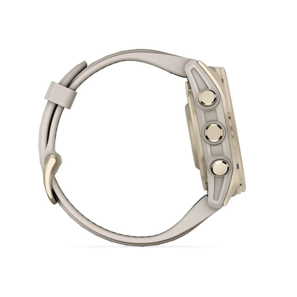 Умные часы Garmin Fenix 8 43mm, Amoled, Sapphire, Soft Gold with Fog Gray/Dark Sandstone Silicone Band (010-02903-11)