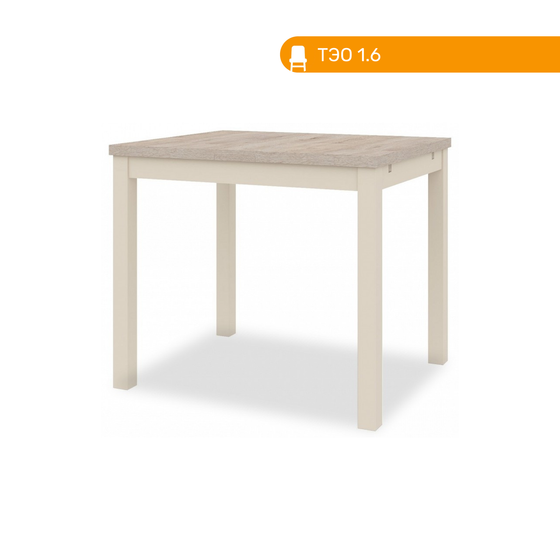 Стол ТЭО 1.6, цвет слоновая кость + дуб бонифацио