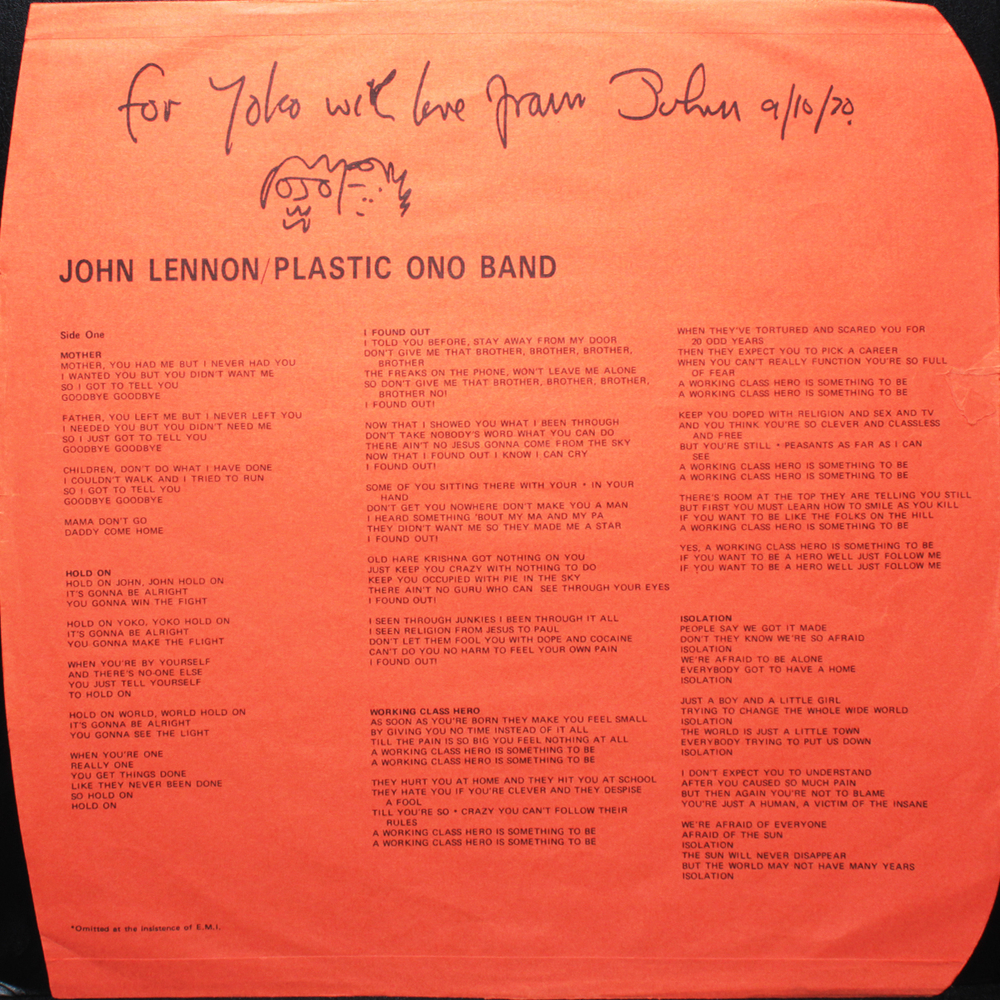 John Lennon & The Plastic Ono Band / John Lennon/Plastic Ono Band (LP)