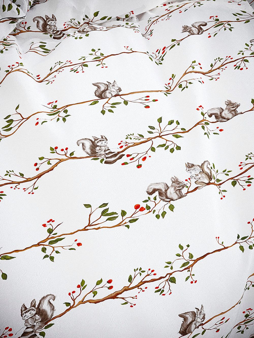Наволочка комплект 2шт перкаль Сказка "Белки" 70x70 см на молнии