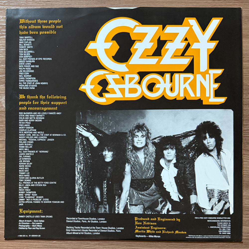 Ozzy Osbourne ‎– The Ultimate Sin (Голландия 1986г.)
