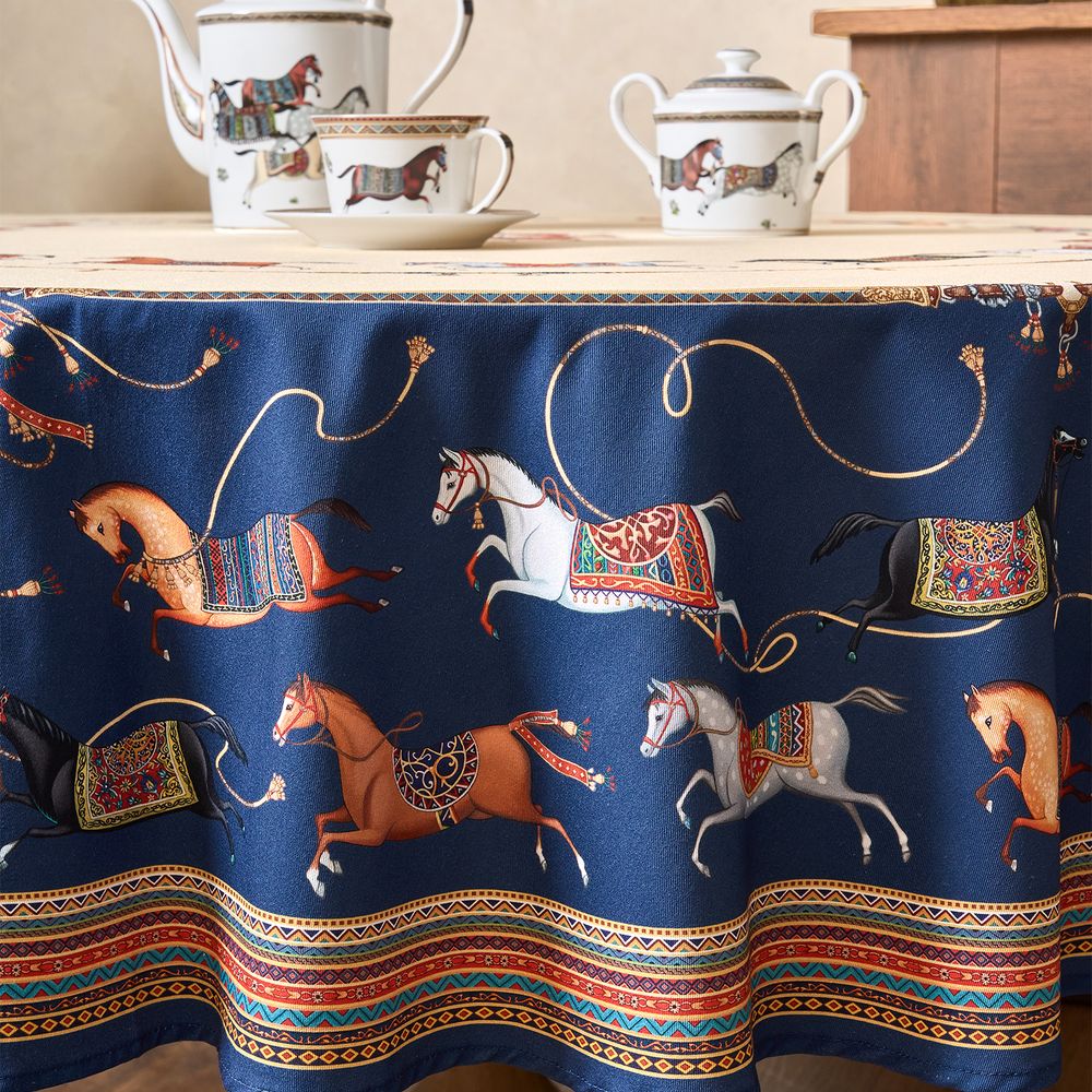 СКАТЕРТЬ КРУГЛАЯ "PASSAGE"150 СМ ,БЕЖЕВЫЙ, 100% ХЛОПОК ,ТВИЛ