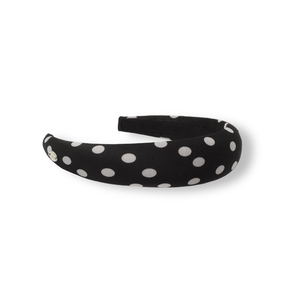 Ободок шелковый в горошек