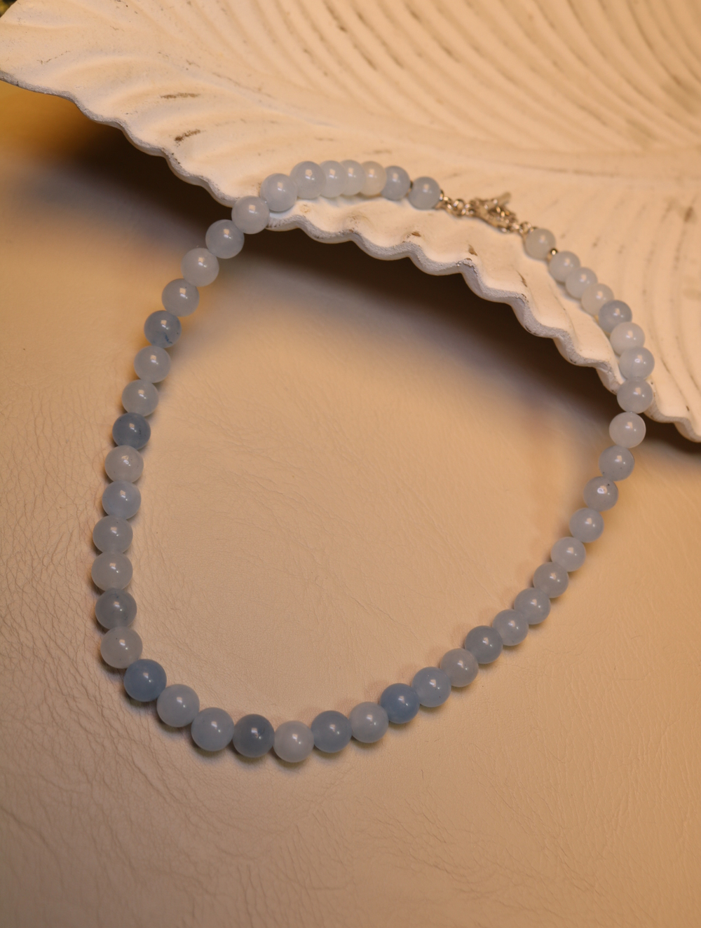 Чокер «Морской шёпот» из аквамарина