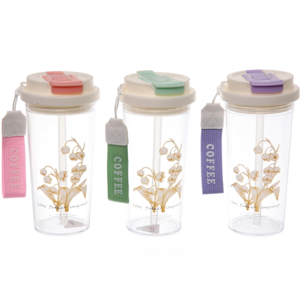 Бутылка питьевая пластиковая 500мл «Ландыши», микс цветов