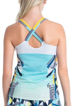 Женский топ теннисный Lucky in Love Cool Urbana Tank W/Bra - небесный