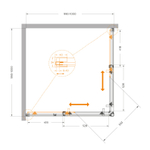 Душевой уголок Cezares PLANE-A-2-100-C-IN, 100х100х195, профиль сатин, стекло прозрачное