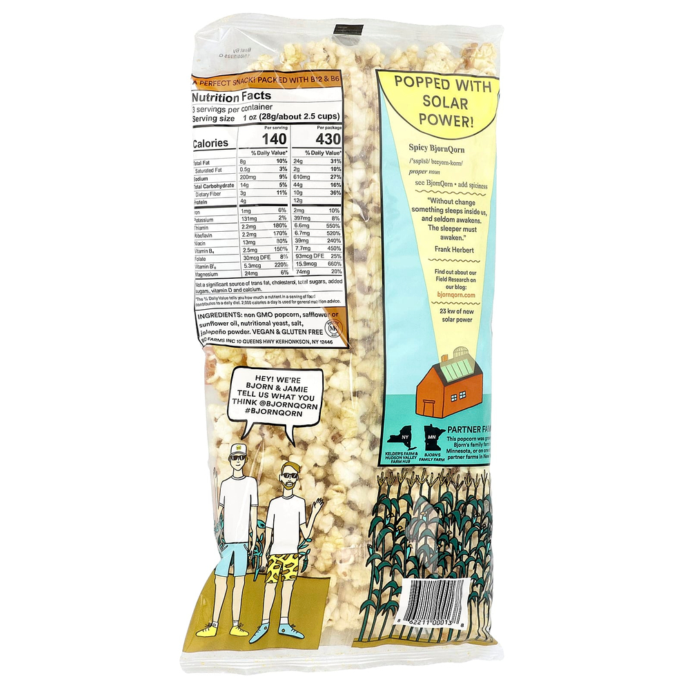 BjornQorn, жареная на солнце кукуруза, пряная, 85 г (3 унции)