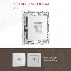 Розетка телефонная RJ-11 без рамки Arte Milano am-217 217.51-1.silver