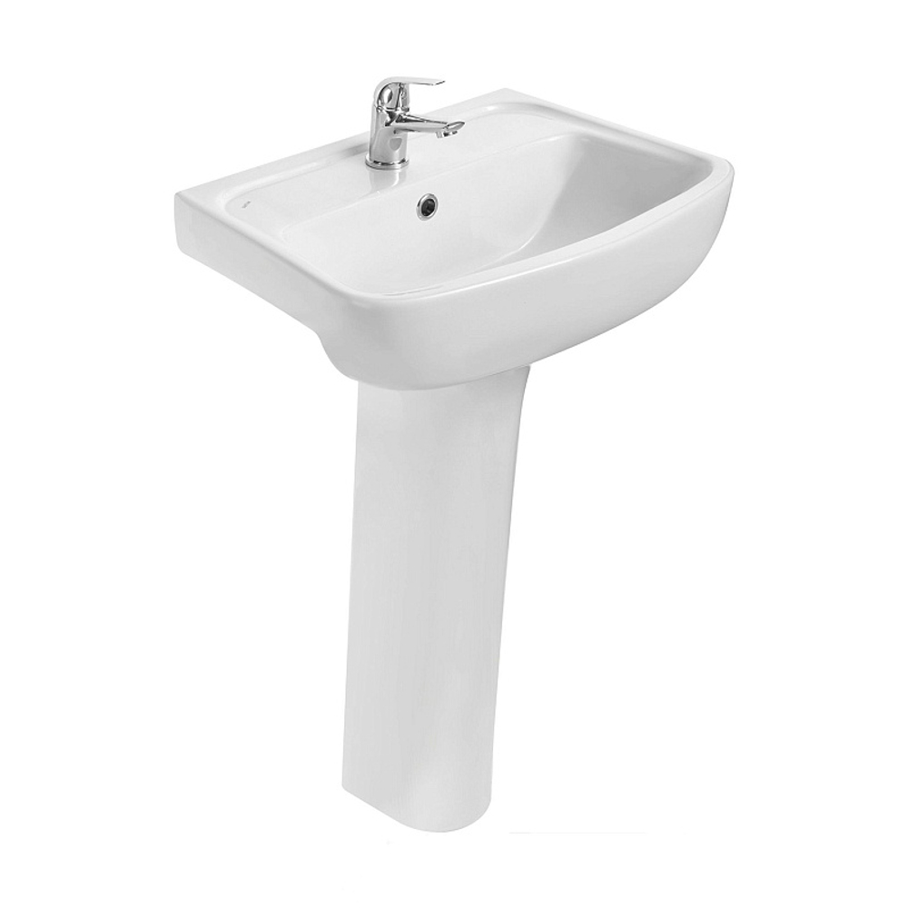 Раковина подвесная Santek "Лонги-60" 600х420х195 фарфор, 1 отверстие под смеситель, белая (1.WH50.1.756)