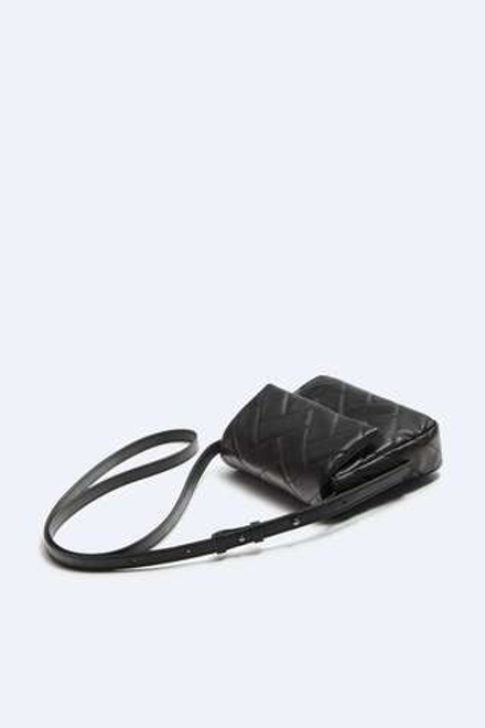 ZARA СТЕГАНАЯ СУМКА С КЛАПАНОМ, ЧЕРНЫЙ