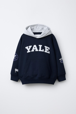ZARA ТОЛСТОВКА С КАПЮШОНОМ YALE UNIVERSITY™, МОРСКОЙ СИНИЙ