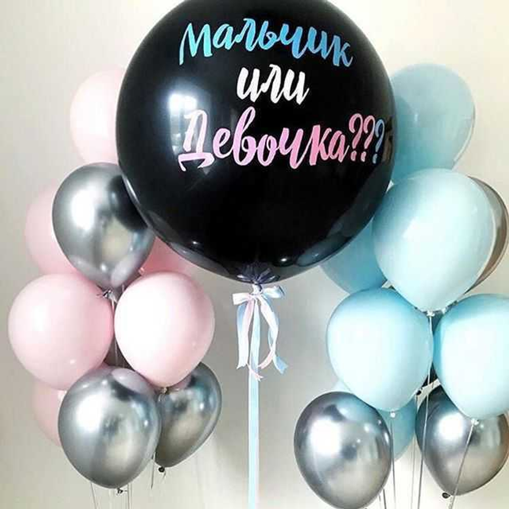 Композиция из воздушных шаров на гендер пати № 3