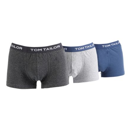 Мужские трусы боксеры набор 3в1 (темно-серый, серый, синий) Tom Tailor 70162/6061 110