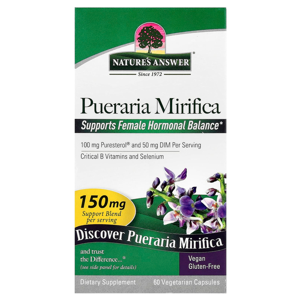 Nature's Answer, пуэрария мирифика (Pueraria mirifica), 60 вегетарианских капсул