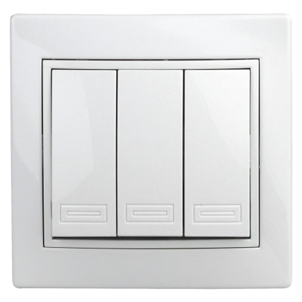 Выключатель Intro Plano 1-106-01 тройной, 10А-250В, IP20, СУ, Plano, белый | Intro Plano Белый