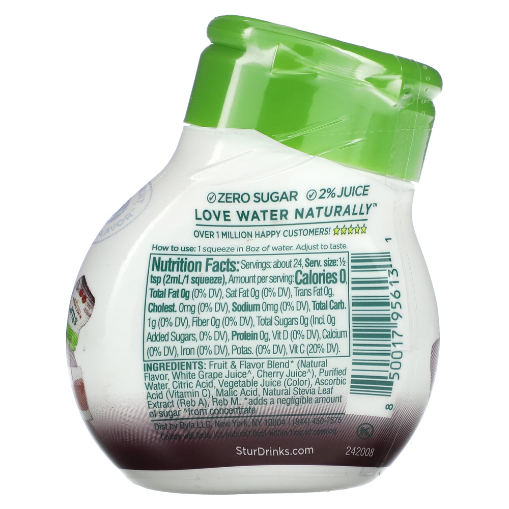 Stur, Антиоксидантный усилитель воды, черная вишня, 48 мл (1,62 жидк. унц.)