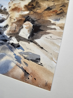 Картина авторская акварельная в паспарту 30х40 см на стену для интерьера "Море в стиле Энди Эвансона "