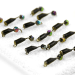 Мормышка вольфрамовая Forest River "Гвоздик", кубик Хамелеон, зеркальце, черный (0.3гр)