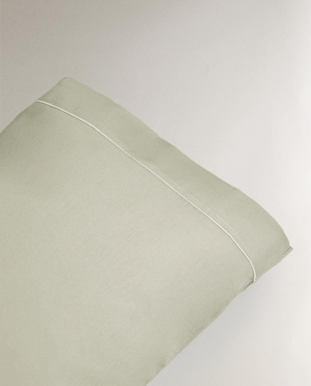 ZARA HOME (300 НИТЕЙ) НАВОЛОЧКА ИЗ ХЛОПКА, СВЕТЛО-ЗЕЛЕНЫЙ