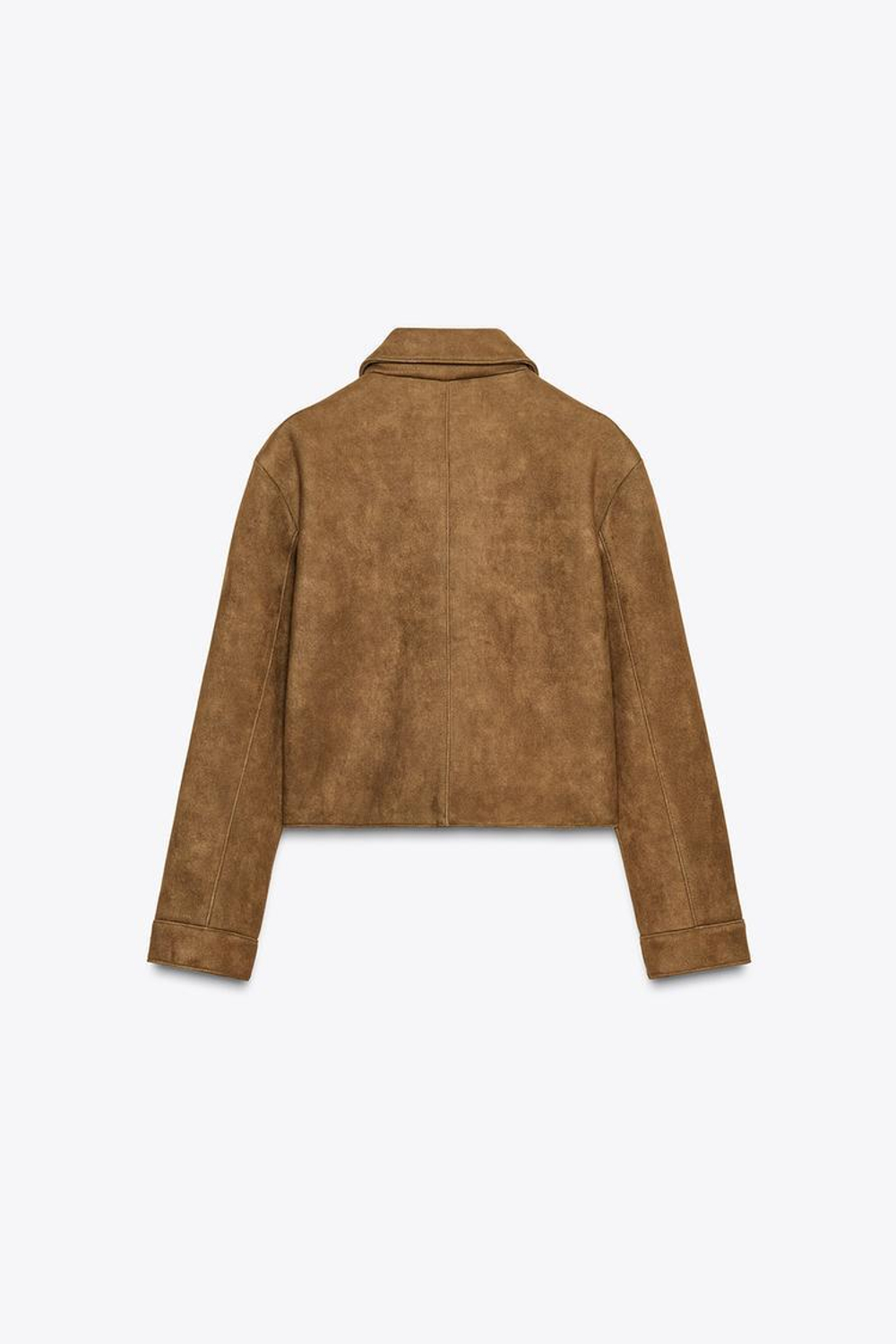 ZARA КУРТКА ИЗ ИСКУССТВЕННОЙ ЗАМШИ, КОРИЧНЕВЫЙ