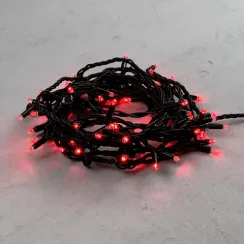 Гирлянда Нить 10 м., красный, 220В, 75 LED, Провод Черный Каучук, IP65, LTC (LL75-1-2R)