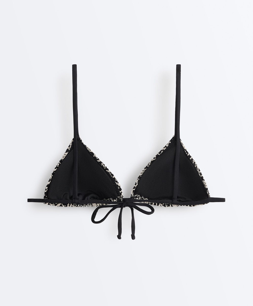 OYSHO Топ-бикини с треугольными чашечками, черный