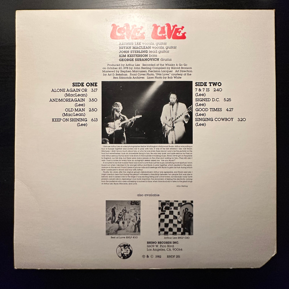 Love - Live (США 1982г.)