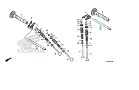 14451-MGZ-J00. SHAFT, ROCKER ARM