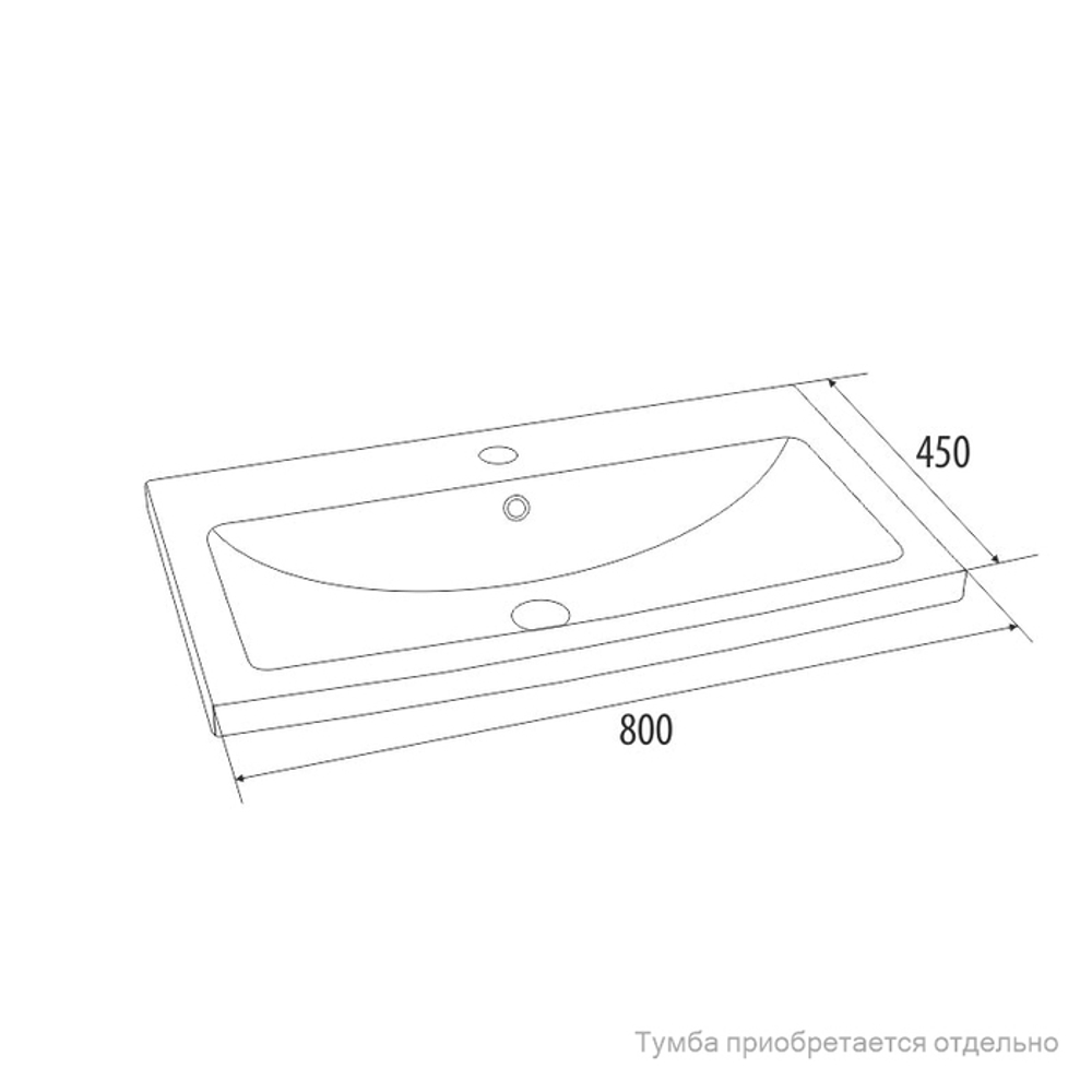 Умывальник мебельный IDDIS Optima Home, 80 см, 001, 0018000i28