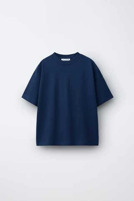 ZARA НАБОР ИЗ ТРЕХ ОДНОТОННЫХ ФУТБОЛОК, МОРСКОЙ СИНИЙ