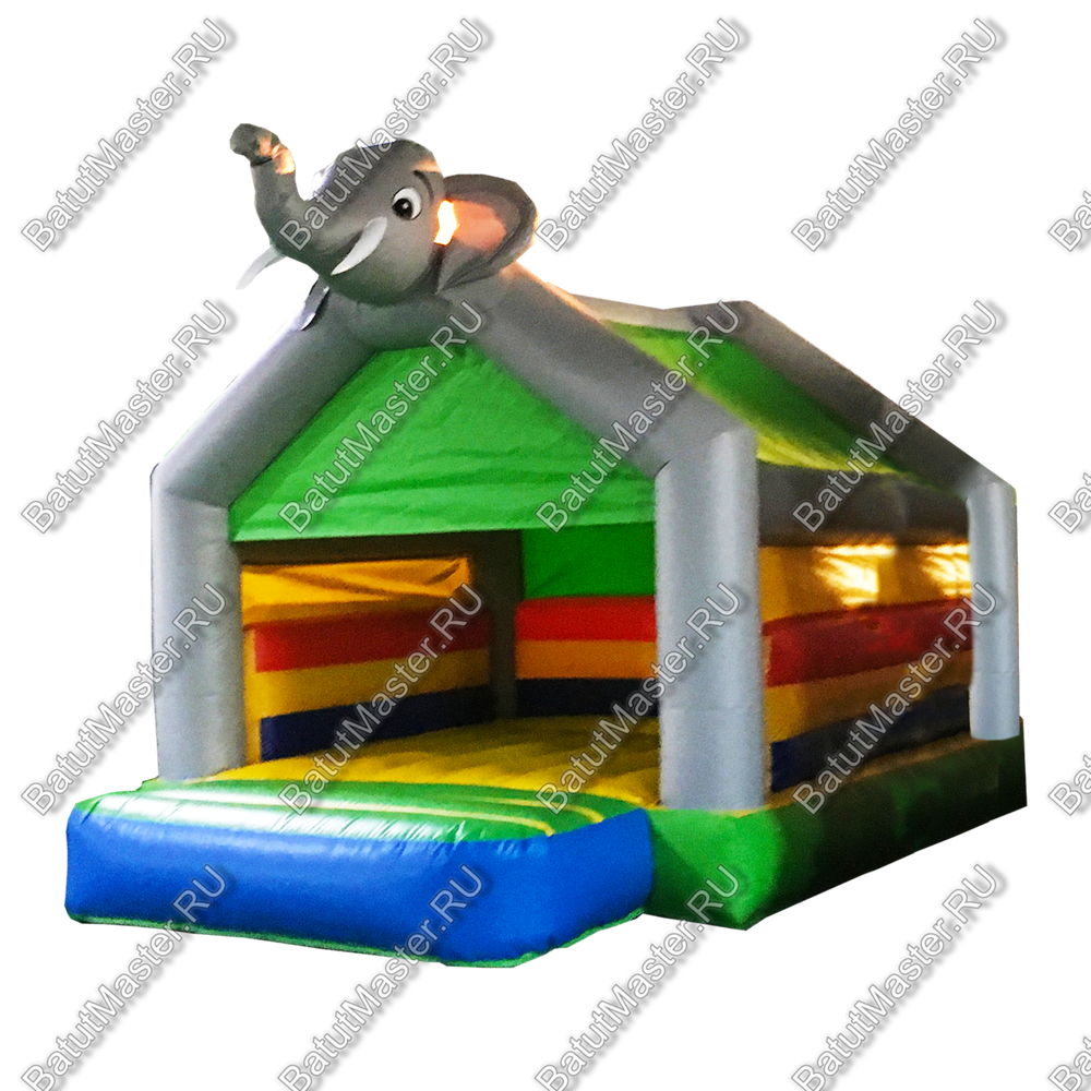 Коммерческий наддувной батут "Слоник - мой друг", 4,5*4,5*3,5 м