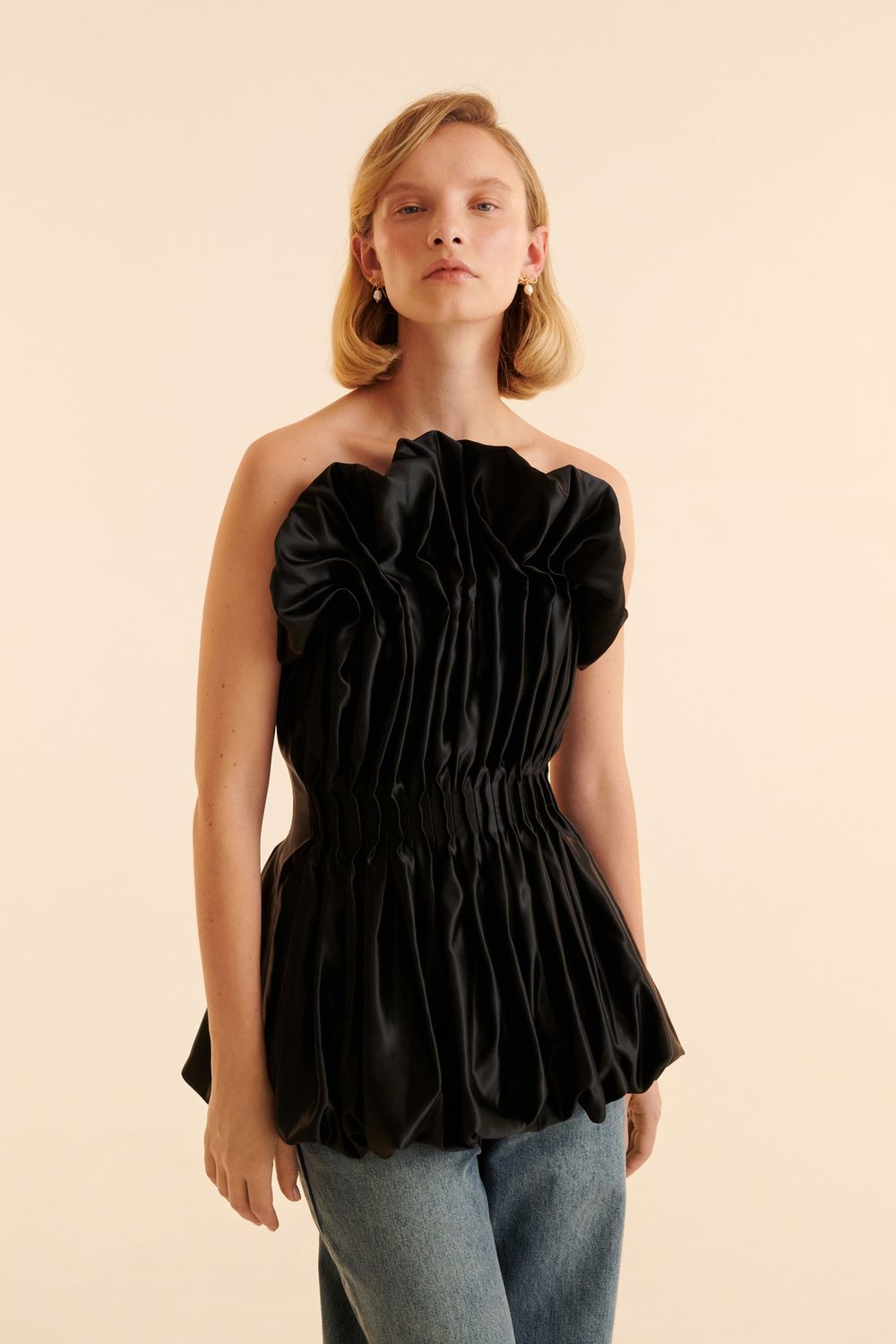 Топ корсетный (Black Truffle), черный