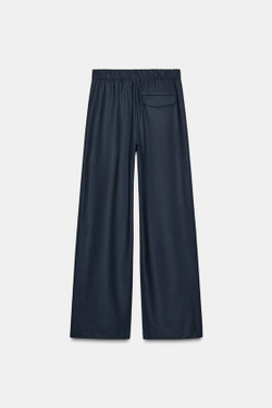 ZARA БРЮКИ С ЗАЩИПАМИ, МОРСКОЙ СИНИЙ