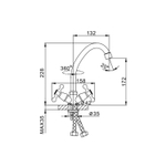 Смеситель для кухни 1/2 кер F4008 FRAP КРЕСТ (выс.пов.излив, п/шпильку, хром, силумин)